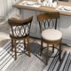 preview thumbnail 2 of 33, Furniture of America Wynn Wood and Fabric Swivel Bar Chair (Set of 2)