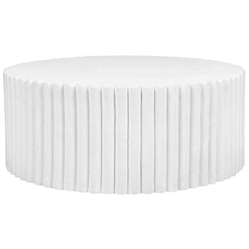 Milena Modern Round Coffee Table for Home Indoor and Outdoor Patio Accent Center Table - 18.9" H x 41.7" W x 41.7" D - White