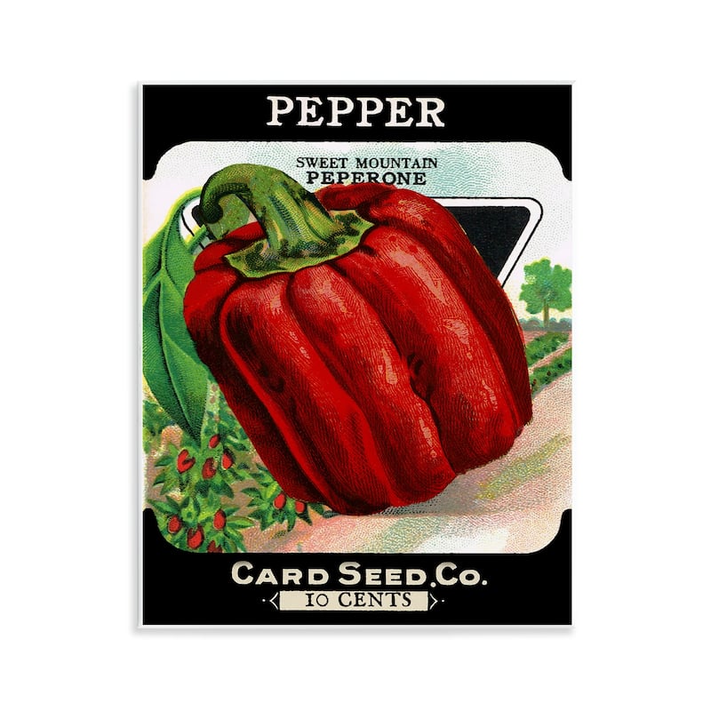 Stupell Vintage Garden Peppers Wall Plaque Art Design By Lil' Rue - 11 x 14