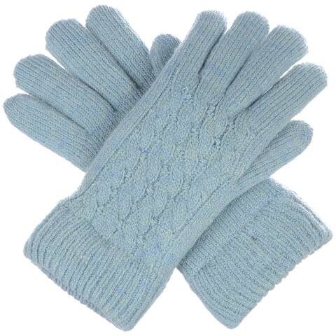 BYOS Winter Classic Cable Ultra Warm Plush Fleece Lined Knit Gloves, More Styles