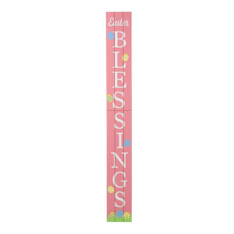 Glitzhome 60"H Easter Wooden Blessings Porch Sign Spring Gift
