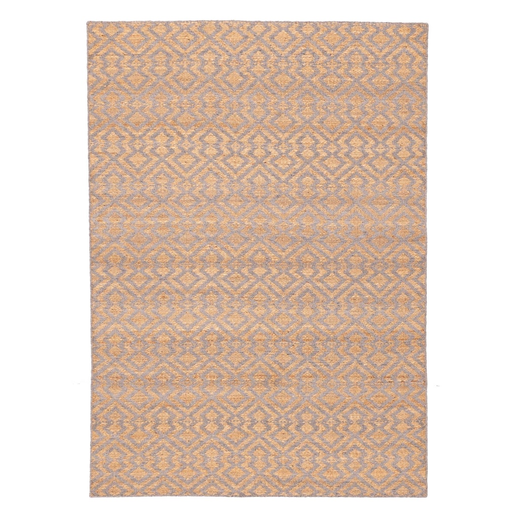 ECARPETGALLERY Flat-Weave Palas Denizli Tan Jute, Rayon Kilim - 5'3 x 7'6