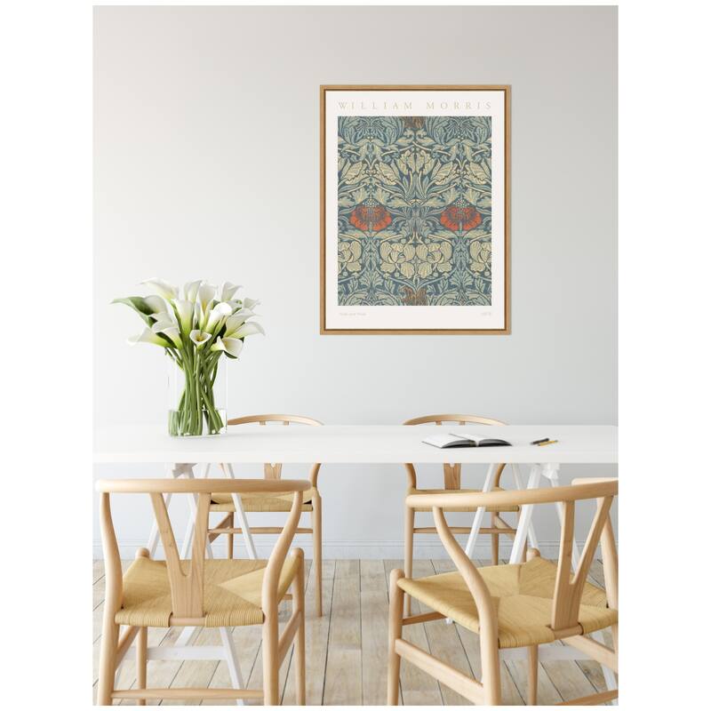 Kate and Laurel Sylvie Poster William Morris Tulip and Rose 1876 Framed Canvas by The Art Institute of Chicago
