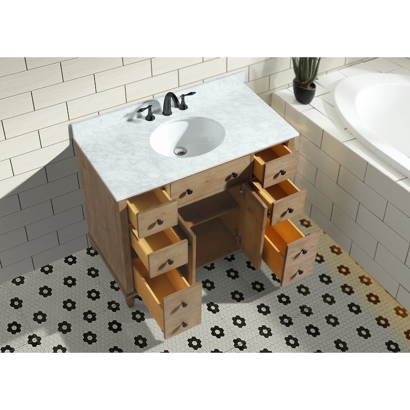 Ari Bath, Annie 42" Bathroom Vanity, Weathered Fir Finish