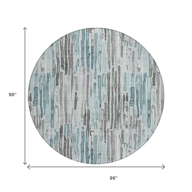 HomeRoots Striped Modern Rectangle Outdoor Rug