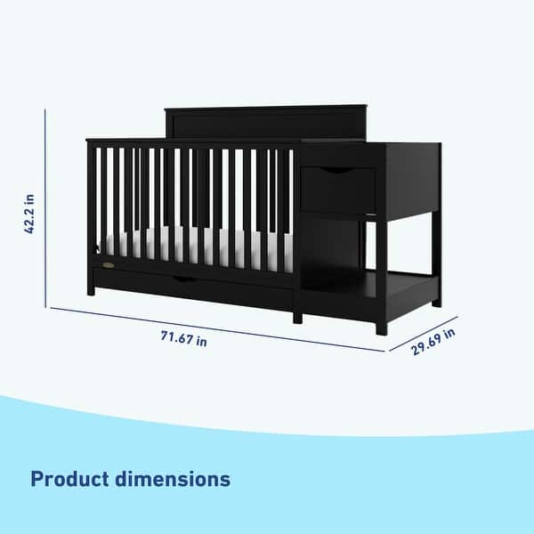 dimension image slide 1 of 2, Graco Shiloh Convertible Crib & Changer