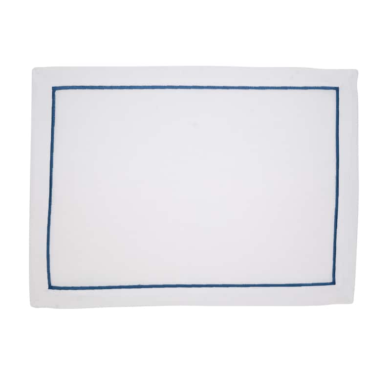 Embroidered Line Design Placemat (Set of 4) - 14"x20" - Sapphire