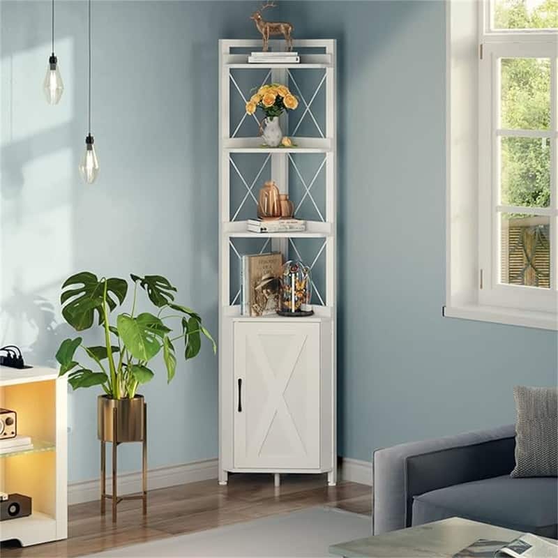 Corner Bookshelf - 12.5"D x 18.9"W x 70.91"H