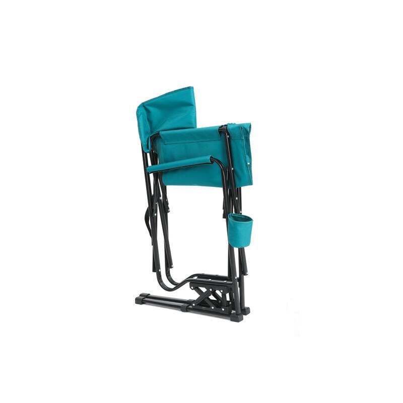Outdoor Freestyle Rocker Camping Chair Portable Folding Rocking Chair with Armrests, Drink Holder & Comfortable Backrest