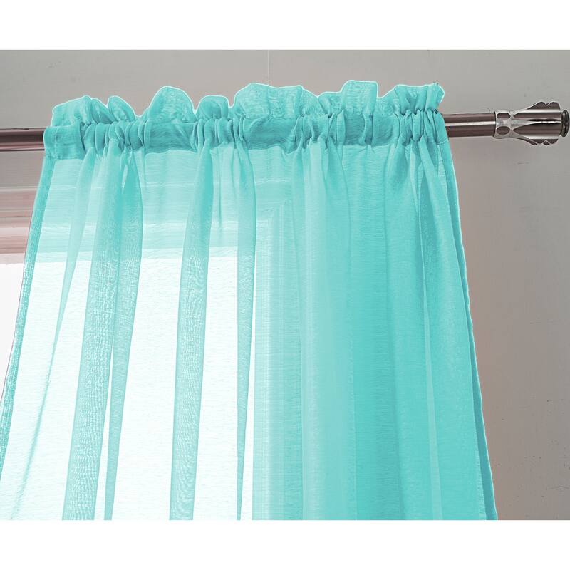 RT Designer Collection Celine Sheer 84 or 90-inch Rod Pocket Curtain Panel