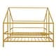 preview thumbnail 19 of 18, Twin Size Metal House Beds with Built-in Table