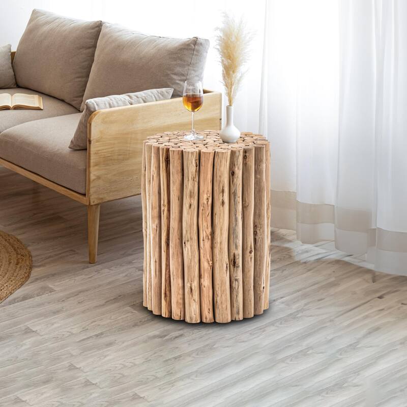 Farmhouse Wood End Table