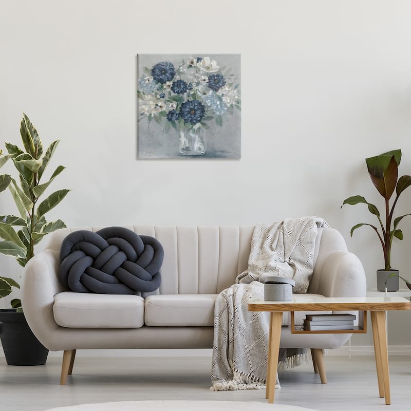 Stupell Blue Mums Mixed Bouquet Canvas Wall Art Design By Carol Robinson