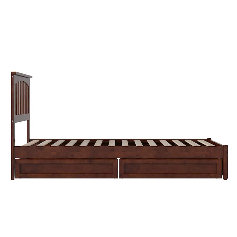 Everett Platform Bed with Panel Footboard and Storage Drawers
