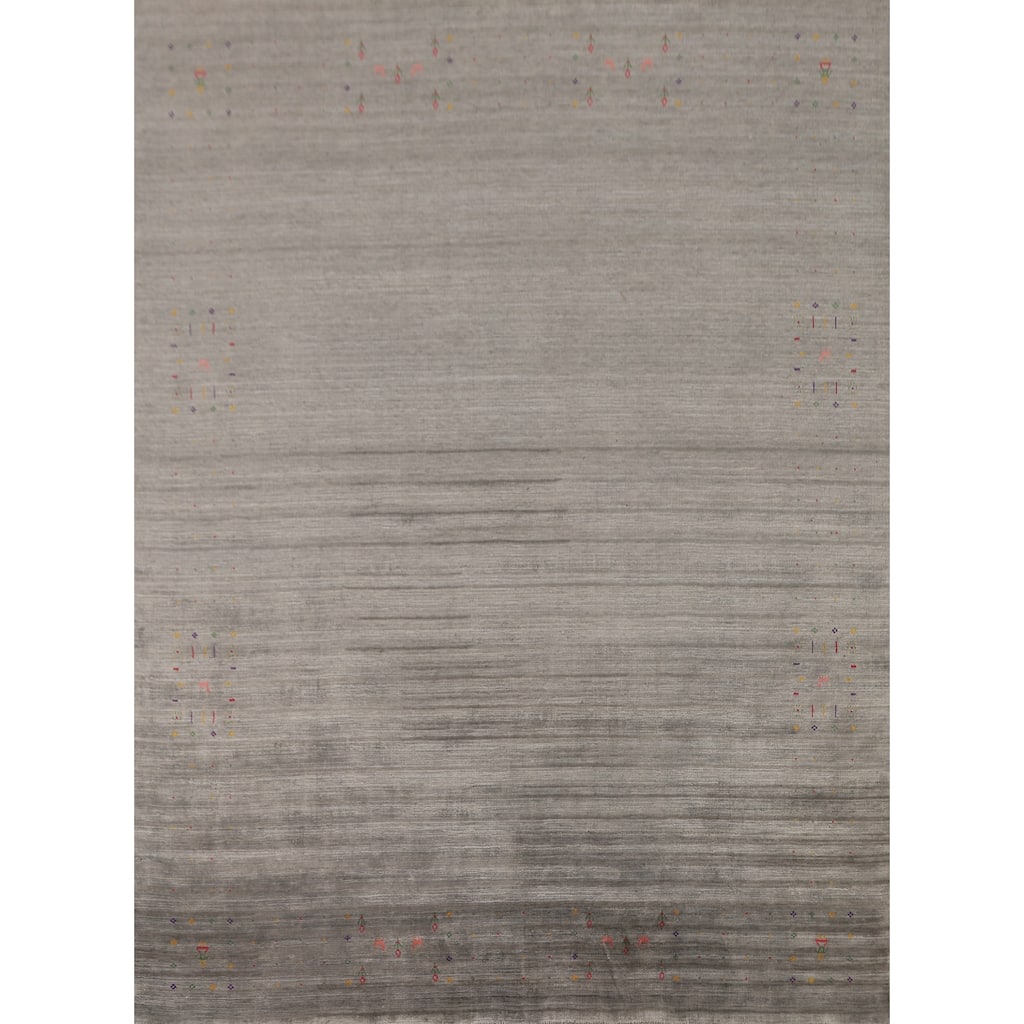 Gabbeh Oriental Area Rug Handmade Living Room Silk Carpet - 8'1" x 9'8"