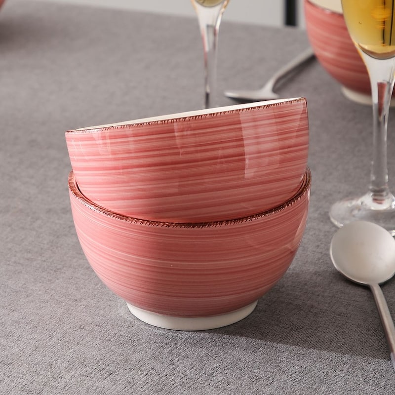 vancasso Bella 5.5 Inch Stoneware Large Serving Bowl Set,24Oz.