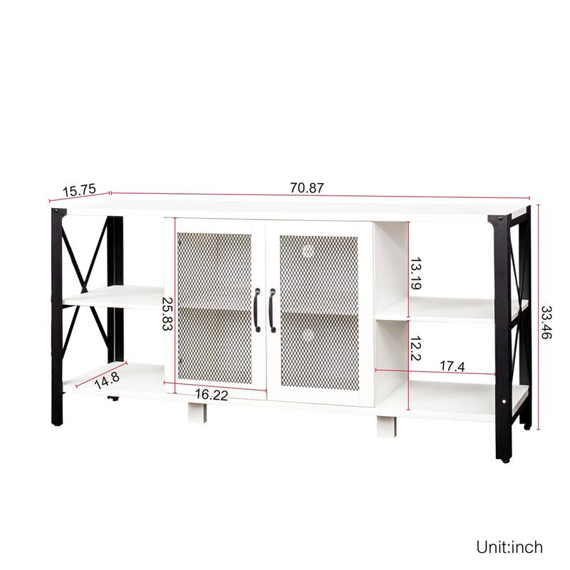 TV Stands for Living Room,Industrial TV Stand for Bedroom Furniture - White