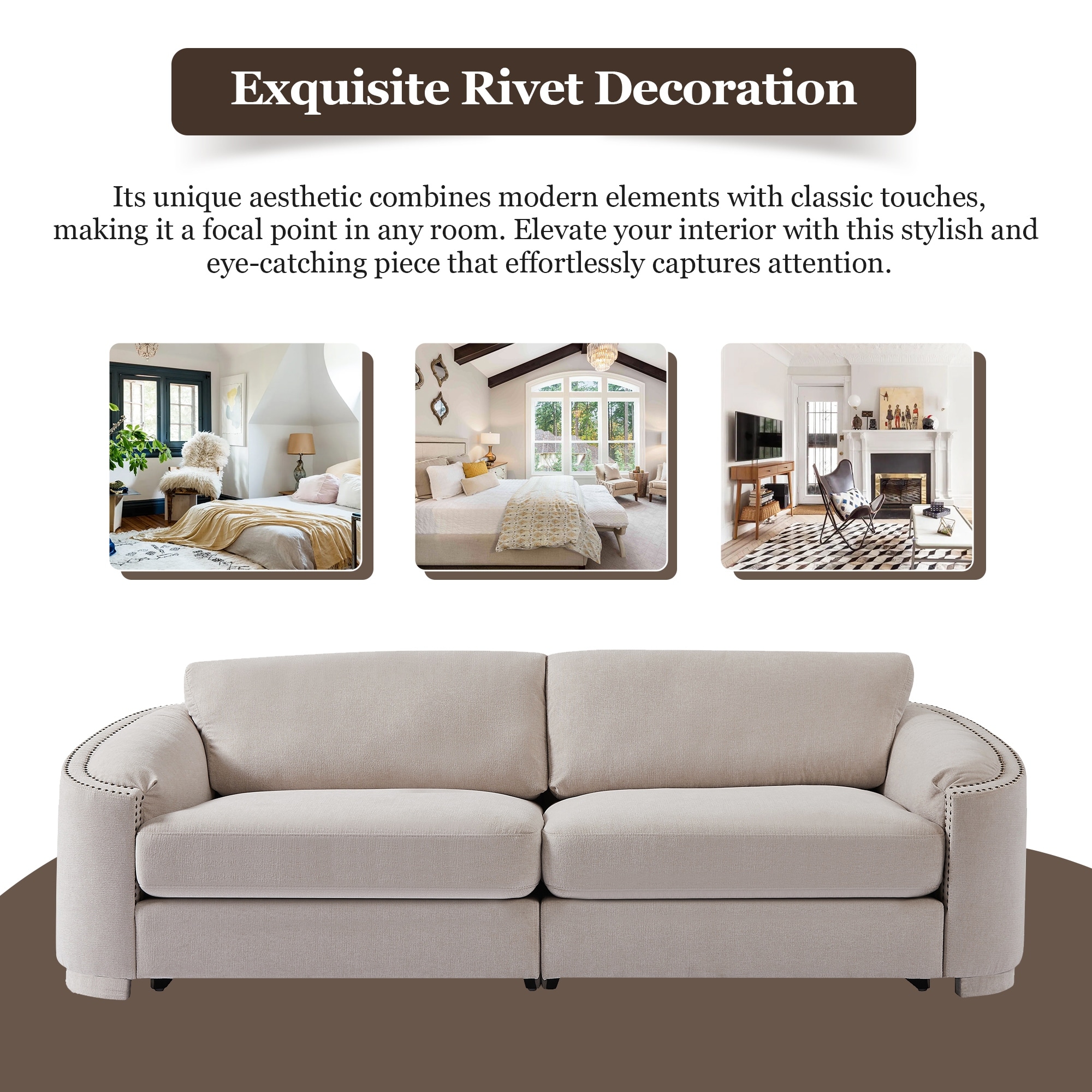 Solid Frame Comfy Loveseat for Living Room Durable Couch N A