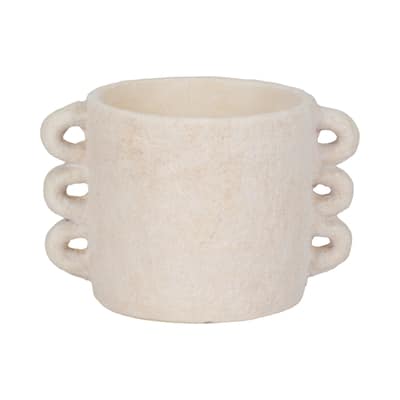 Pottery and Cement Planter Multi-Loop Handle Design Contemporary