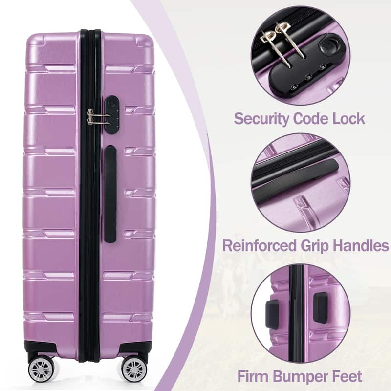 Luggage Sets 3 Piece For Men Women, Carry On Travel ABS Luggage, Hardshell Lightweight Durable Suitcase w/Spinner Wheels