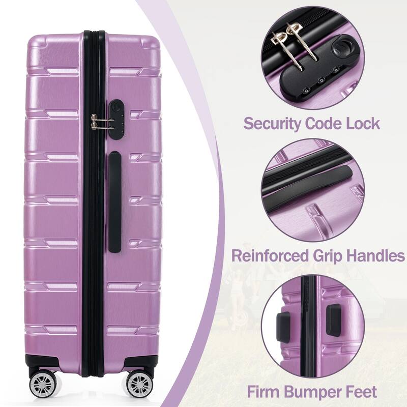 Stylish 3 Piece Hardshell Luggage Set with TSA Lock, Spinner Wheels and Spacious Interior for Travel