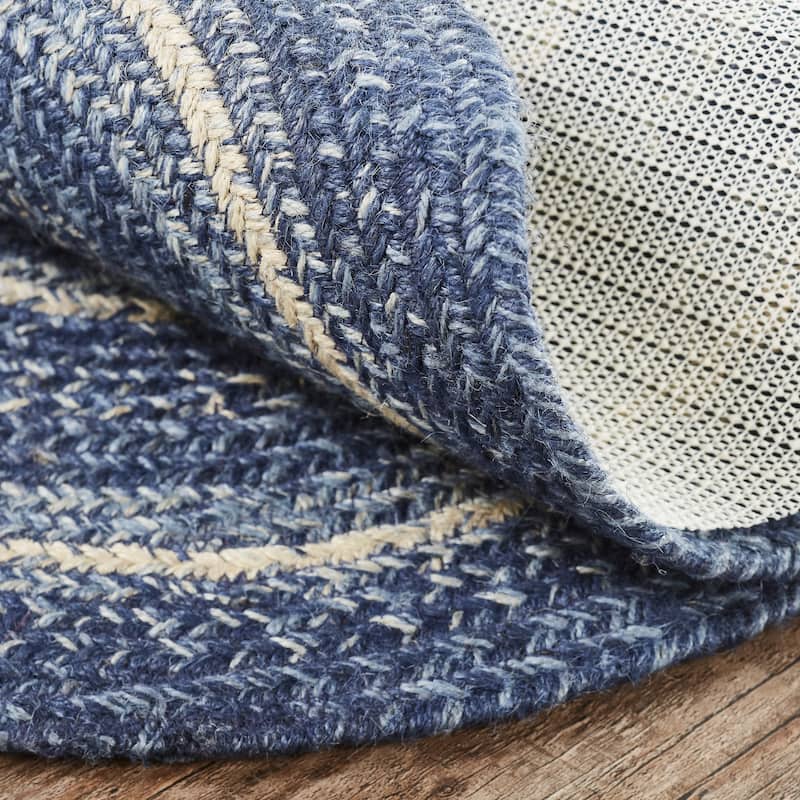 Great Falls Blue Jute Rug Oval w/ Pad 20x30 - 20x30 -  20x30 - Blue