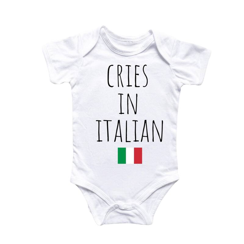 Italian Italy Crys - Baby Boy Girl Clothes Infant Bodysuit Funny Cute Newborn - White - 3-6M