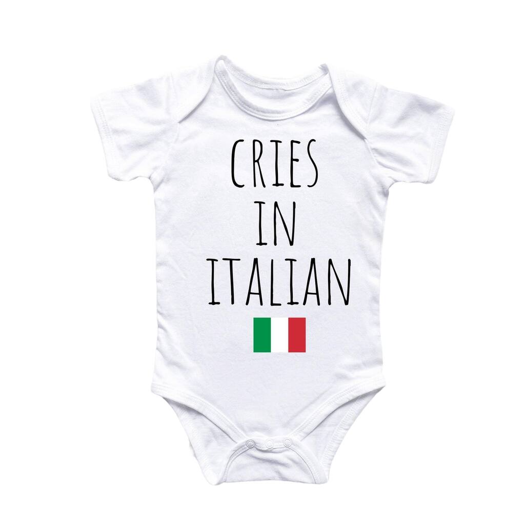 Italian Italy Crys - Baby Boy Girl Clothes Infant Bodysuit Funny Cute Newborn