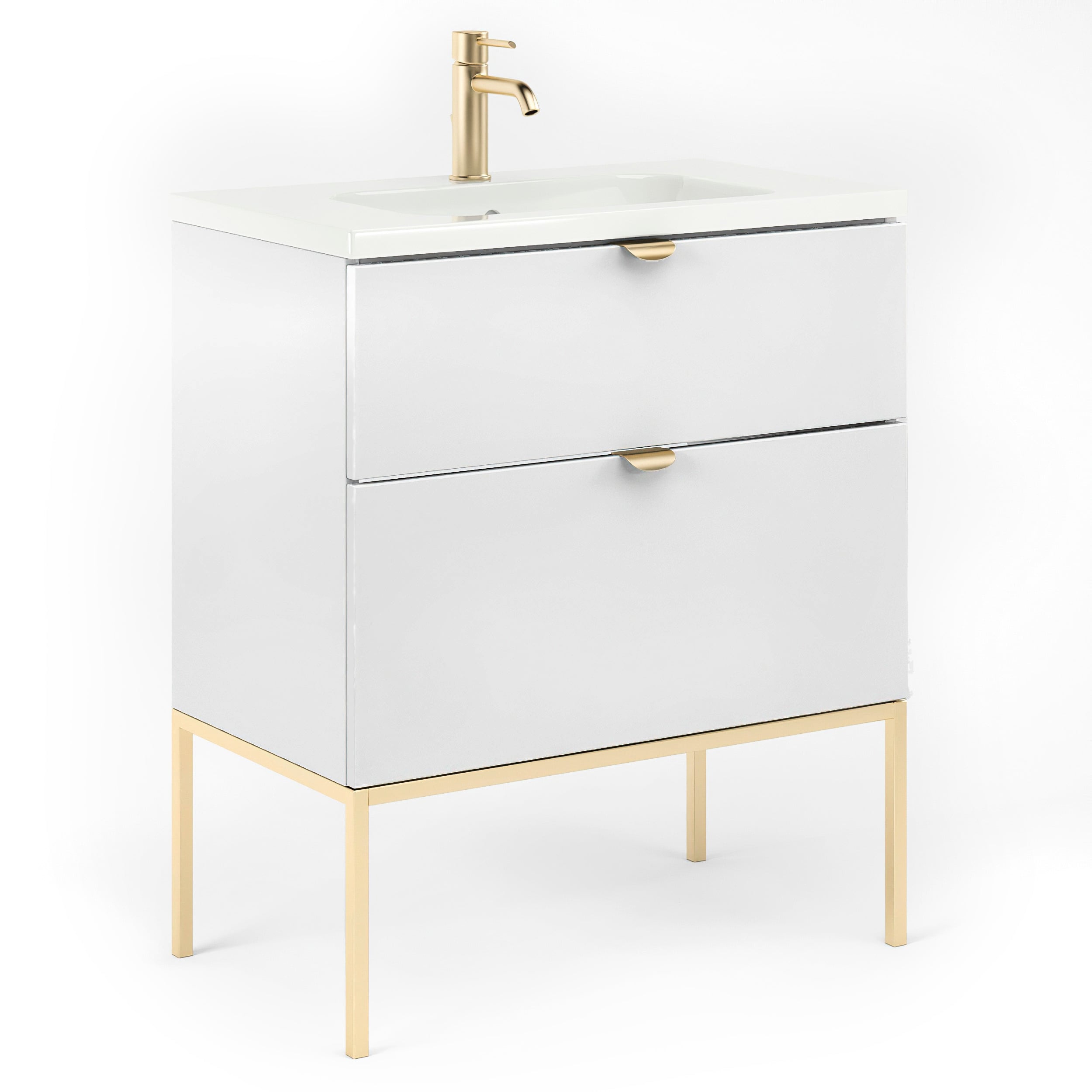 32 Bathroom Vanity Cabinet Ceramic Sink Set Aspen W32 X H35 X D18 In Rhd White Overstock 31519405