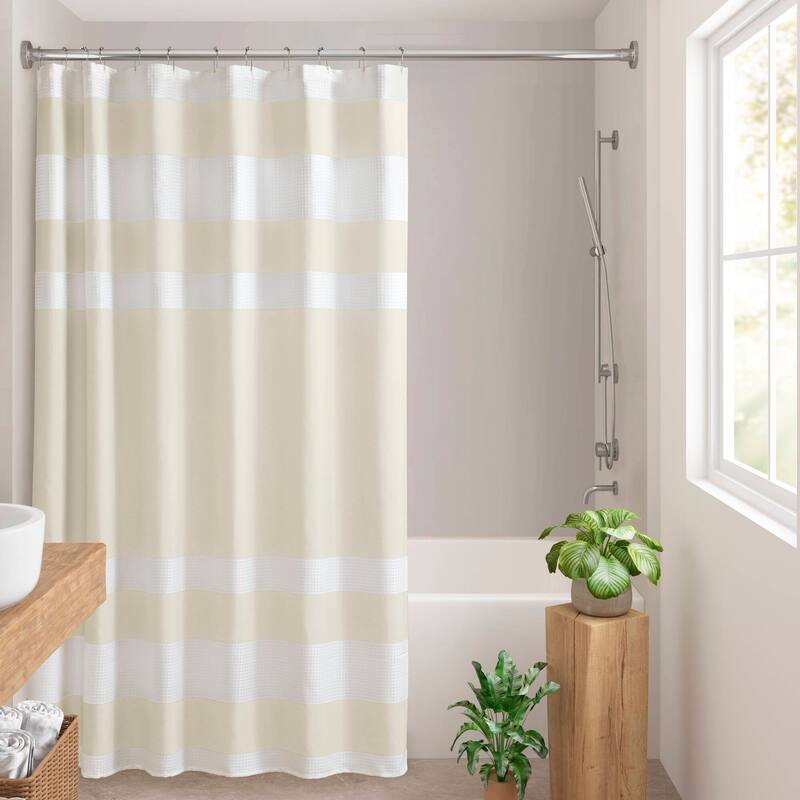 Madison Park Spa Waffle Shower Curtain with 3M Treatment