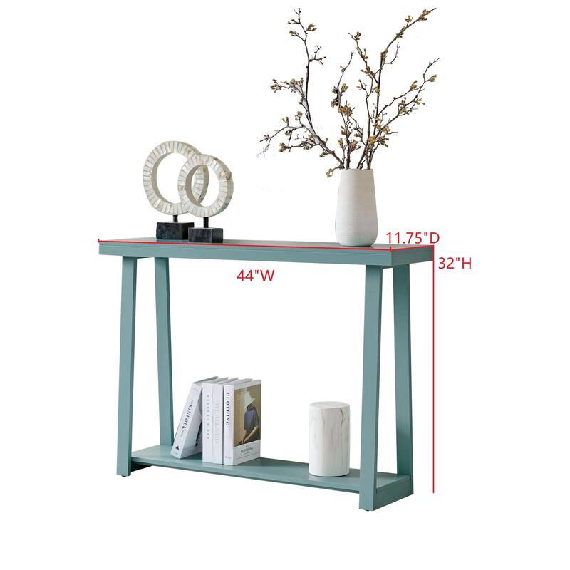 Emma Collection Wood 44" Modern Console Table with Shelf