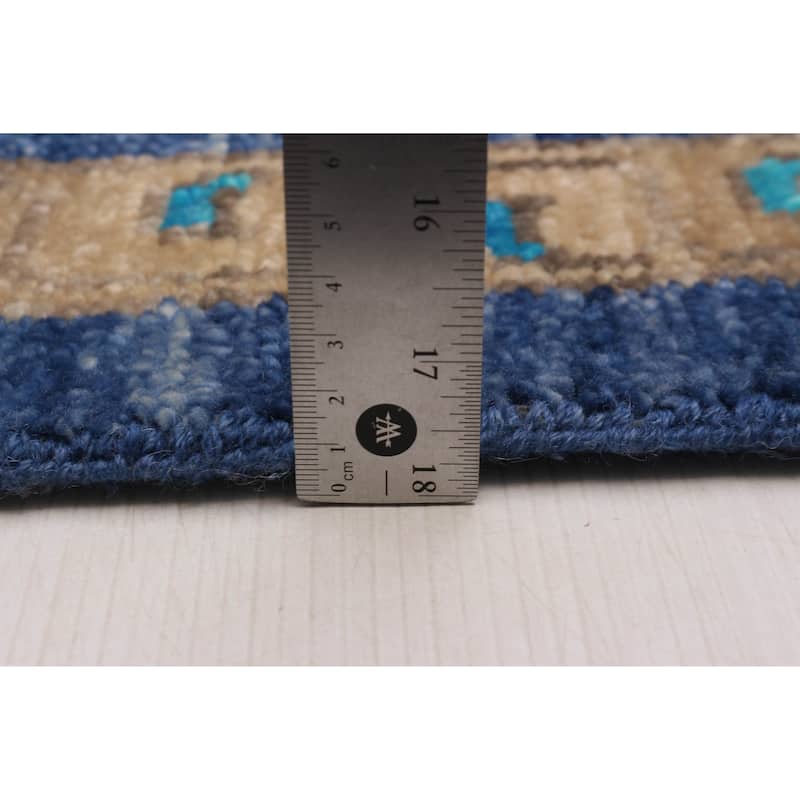 ECARPETGALLERY Hand-knotted Mamluk Navy Wool Rug - 10' 2" x 14'