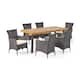 Tustin Outdoor 7-piece Wood/ Wicker Dining Set by Christopher Knight Home