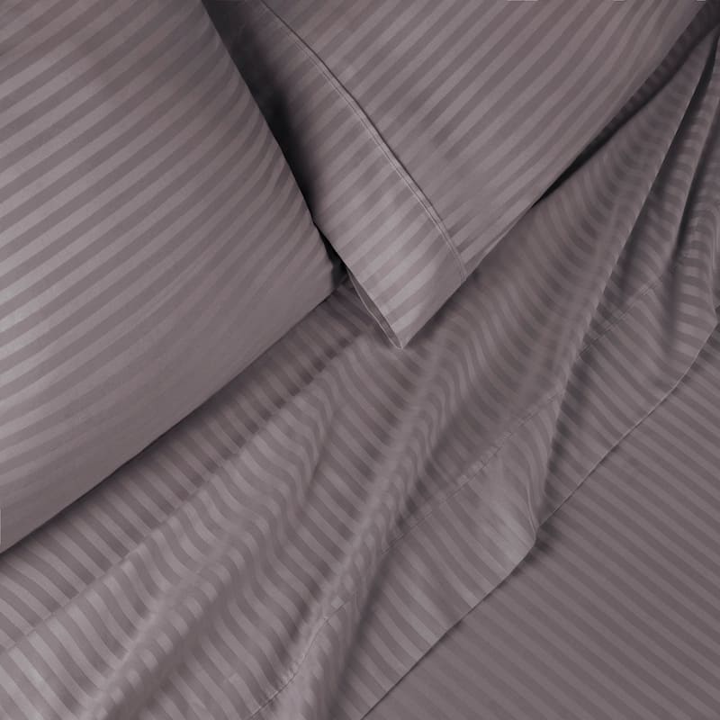 Superior Egyptian Cotton 300 Thread Count Stripe Deep Pocket 4 Piece Bed Sheet Set