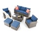 preview thumbnail 41 of 62, EROMMY 6/7 Piece Modular Outdoor Rattan Sofa Set, All-Weather Wicker Patio Furniture with Storage Table, Cushions & Pillows