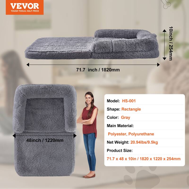 Human Dog Bed for Adult for You and Pet Light Grey