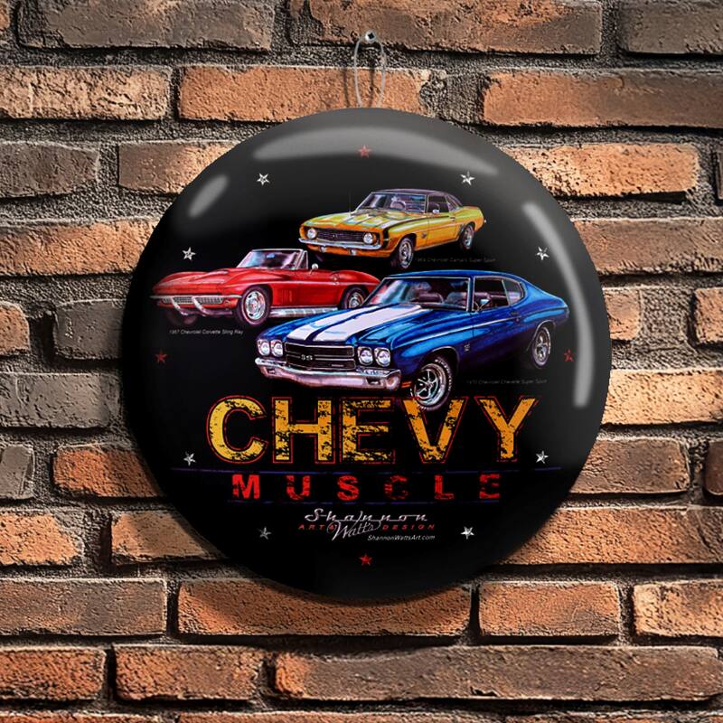 American Art Decor Round Dome Metal Sign - 15" x 15"