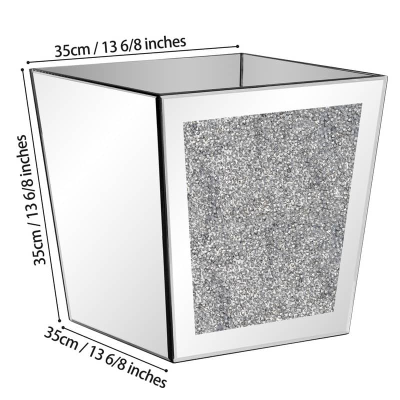 Modern Mirror Pot Planter Crushed Diamond Vase