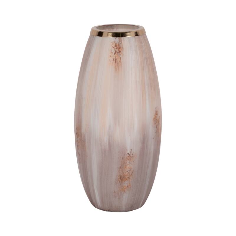 Sagebrook Home Curved Glass Vase, Glass/Metallic, Multi Finish, 17,24,31 Inch