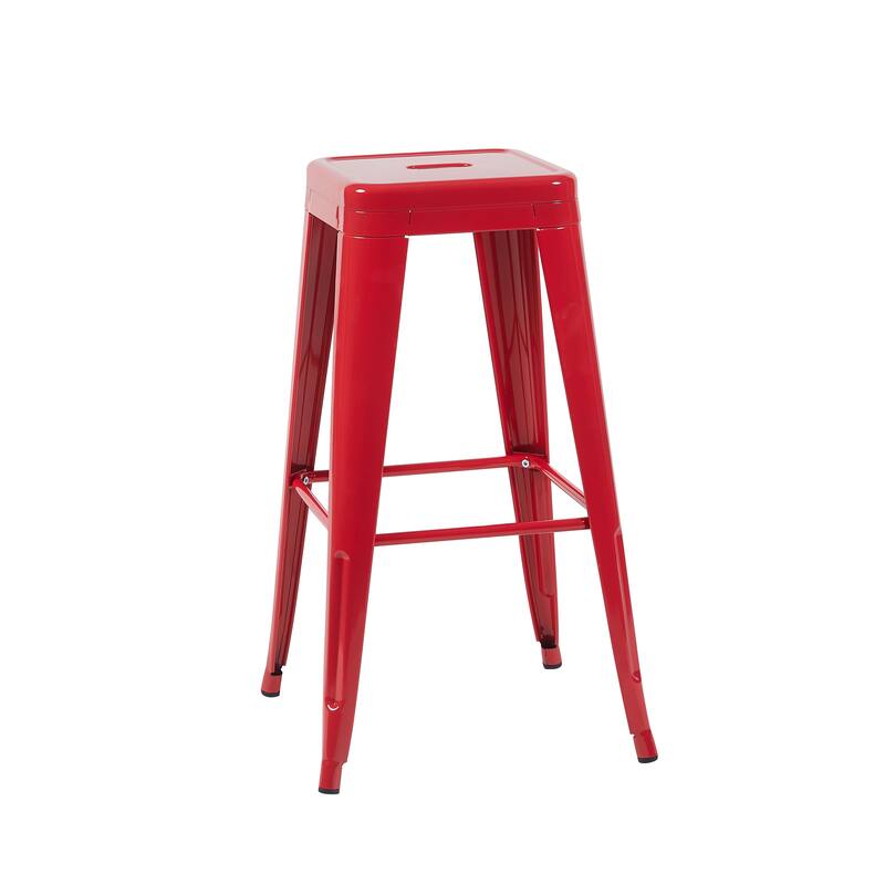 AC Pacific 30 Inch Industrial Stackable Metal BarStools Set of 4