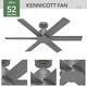 preview thumbnail 20 of 28, Hunter 52" Kennicott Outdoor Ceiling Fan, Wall Control - Contemporary, Industrial, Transitional - Windmill - Damp Rated!