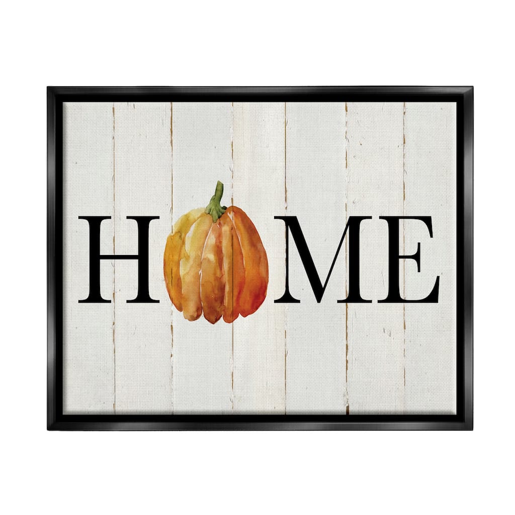 Stupell Rustic Home Pumpkin Framed Floater Canvas Wall Art Design by Carol Robinson