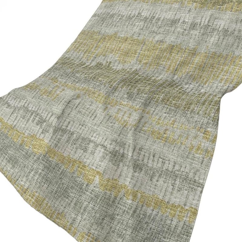 HomeRoots 50" X 70" Sage And Gold Abstract Polyester Woven Plush Throw Blanket