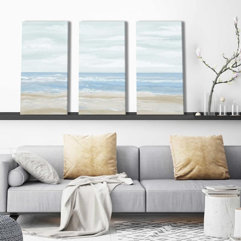 "The Sea" 3 Piece Set on Canvas