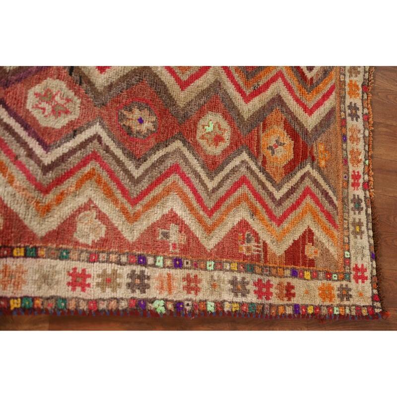 All-Over Shiraz Persian Vintage Area Rug Handmade Wool Carpet - 4'6"x 6'4"