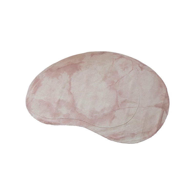 Wool and Reclaimed Cotton Organic Shaped Rug - 96.0"L x 60.0"W x 0.5"H - 96.0"L x 60.0"W x 0.5"H - Pink