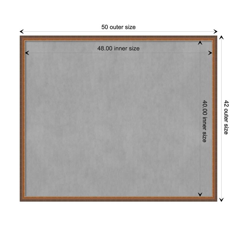 Amanti Art Two Tone Bronze Copper Framed Magnetic Board - Board Size 48x40
