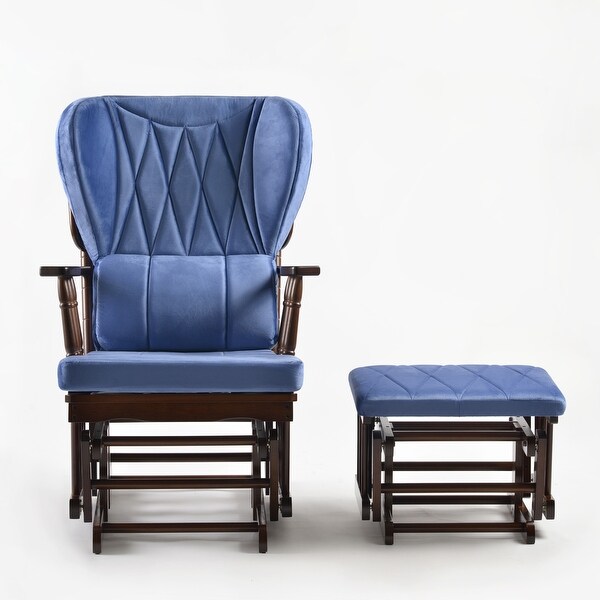 Navy blue glider and ottoman top