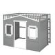 preview thumbnail 9 of 14, Elegant Twin Size House Loft Bed With Ladder and Guaranteed, Health and Comfort, Sturdy Construction & Unique Design, Gray+White