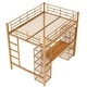 preview thumbnail 9 of 26, Modern Design Full Size Loft Bed with Built-in Ladder,Metal Desk and Shelves